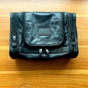 TUMI leather toiletry bag